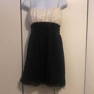 Black and white lace formal dress
